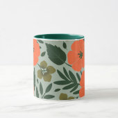 Mug Fleurs orange et Feuilles verts (Centre)