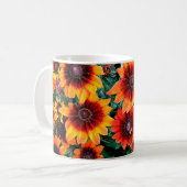 Mug Fleurs orange et marron (Devant gauche)