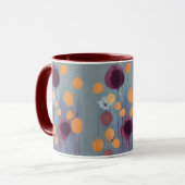 Mug Fleurs orange et rose abstraites (Devant gauche)