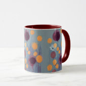 Mug Fleurs orange et rose abstraites (Devant droit)