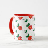 Mug Fleurs orange mignonnes, bourgeons et Motif Feuill (Devant gauche)