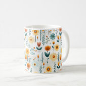 Mug Fleurs orange Motif coloré (Devant droit)