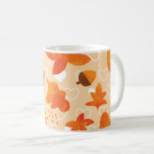 Mug Fleurs orange : Motif Doodle à la main. (Devant droit)