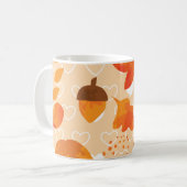 Mug Fleurs orange : Motif Doodle à la main. (Devant gauche)