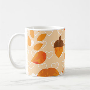 Mug Fleurs orange : Motif Doodle à la main.