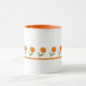Mug - Fleurs orange sur une ligne (Centre)