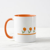 Mug - Fleurs orange sur une ligne (Gauche)