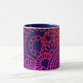 Mug Fleurs orange violet et fond bleu marine (Centre)