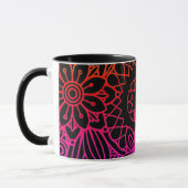 Mug Fleurs orange violet et fond noir (Gauche)