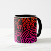 Mug Fleurs orange violet et fond noir (Devant droit)