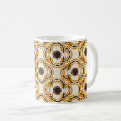 Mug Fleurs ou yeux - orange et marron (Devant droit)