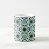 Mug Fleurs ou yeux - turquoise et marron (Centre)