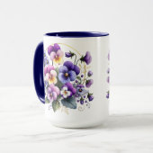 Mug Fleurs Pansy Violet (Devant gauche)