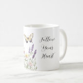 Mug Fleurs Papillon Jaune Lavande (Devant droit)