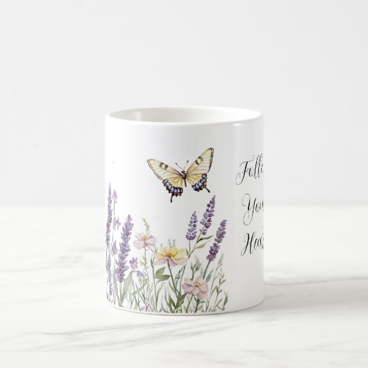 Mug Fleurs Papillon Jaune Lavande (Centre)