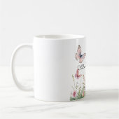 Mug Fleurs Papillons Rouge Rose Violet (Gauche)