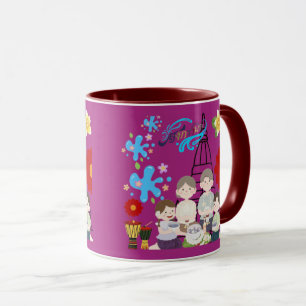 Mug Fleurs parfumées éclaboussures magenta