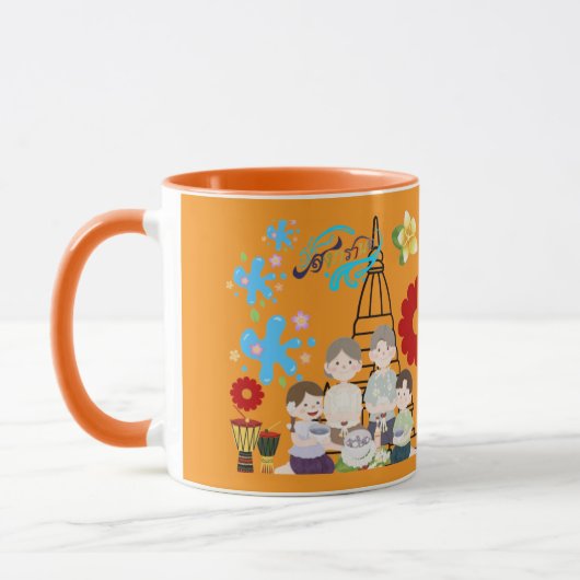 Mug Fleurs parfumées éclaboussures orange (Gauche)