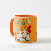 Mug Fleurs parfumées éclaboussures orange (Devant gauche)