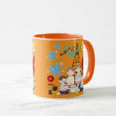 Mug Fleurs parfumées éclaboussures orange (Devant droit)