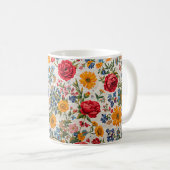 Mug Fleurs partout, design coloré, (Devant droit)