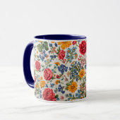 Mug Fleurs partout, design coloré, (Devant gauche)