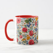 Mug Fleurs partout, dessin coloré, (Gauche)