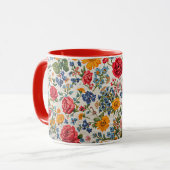 Mug Fleurs partout, dessin coloré, (Devant gauche)