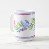 Mug Fleurs pastel à l'aquarelle peintes à la main (Devant gauche)
