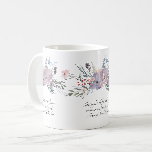 Mug Fleurs pastel délicates (Devant gauche)