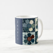 Mug Fleurs Patchwork Personnalisées (Devant droit)