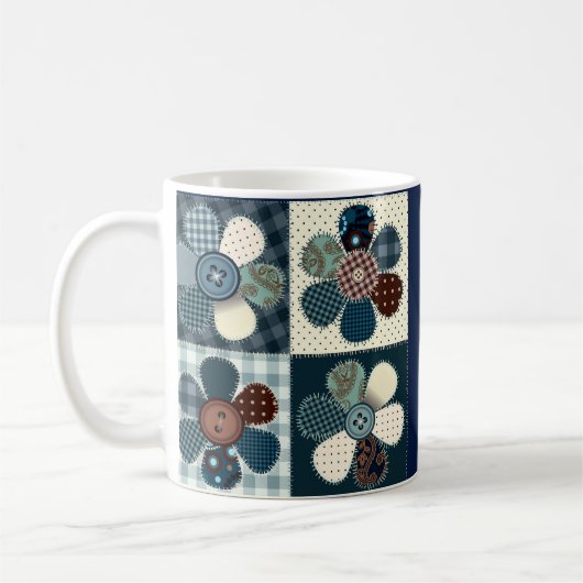 Mug Fleurs Patchwork Personnalisées (Gauche)