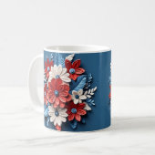 Mug Fleurs patriotiques imprimées 3D (Devant gauche)