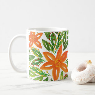 Mug Fleurs peintes à la main et Vacances