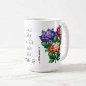 Mug Fleurs peintes avec vers de 2 Corinthiens 5:7 (Devant droit)