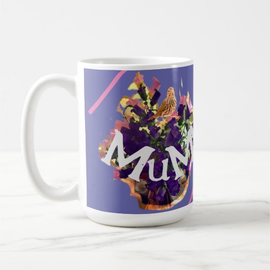 Mug Fleurs perpules avec oiseaux (Gauche)