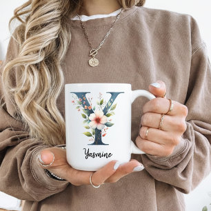 Mug Fleurs Personnalisé pour Cadeau d'Anniversaire