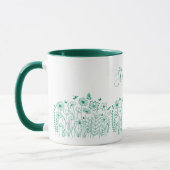 Mug Fleurs Plantes de la nature verte et blanche (Gauche)