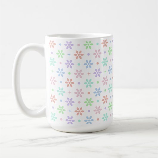 Mug Fleurs, Points & Étincelles (Gauche)