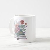 Mug fleurs poussant de livre, livre à fleurs (Devant gauche)