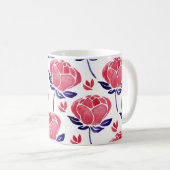 Mug Fleurs printanières, aquarelle motif sans couture. (Devant droit)