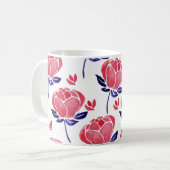 Mug Fleurs printanières, aquarelle motif sans couture. (Devant gauche)