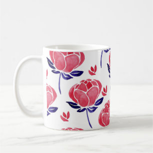 Mug Fleurs printanières, aquarelle motif sans couture.