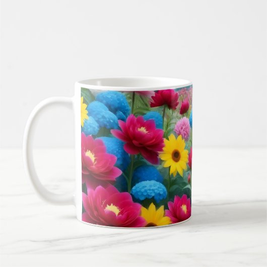 Mug Fleurs printanières colorées (Gauche)