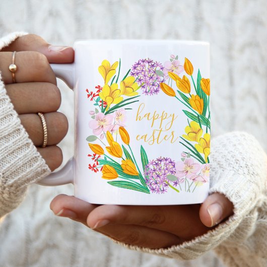 Mug Fleurs printanières tulipe florale jaune pâques de