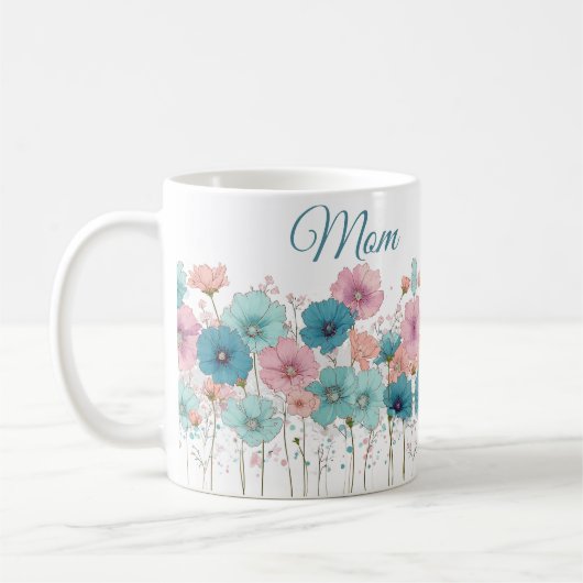 Mug Fleurs printanières vintage pour maman (Gauche)