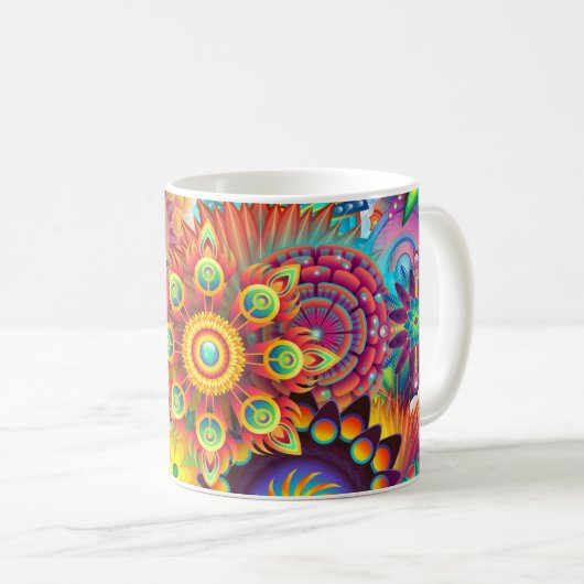 Mug Fleurs psychédéliques (Devant droit)