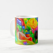 Mug Fleurs psychédéliques Abstraites (Devant gauche)