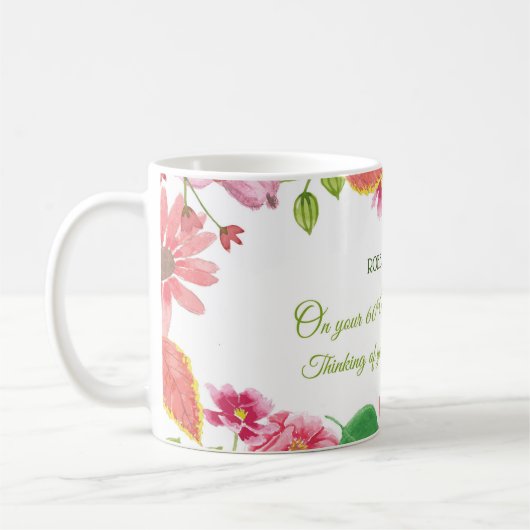 Mug Fleurs religieuses du 60e anniversaire du Mariage (Gauche)