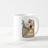 Mug Fleurs rétro avec un message positif sois gentil (Devant droit)